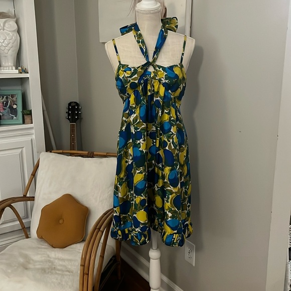 Rebecca Taylor Dresses & Skirts - Rebecca Taylor Royal Blue green and olive color Silk Dress size 6